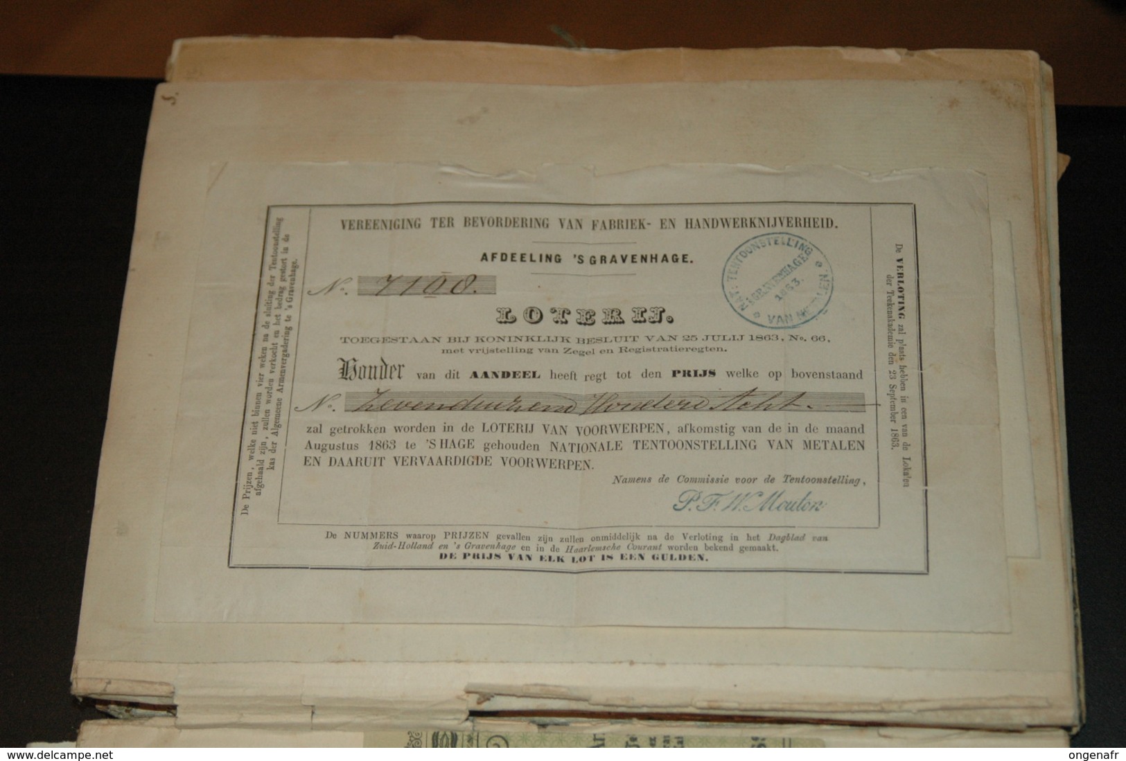 recueil de divers doc. très anciens, donc assignant de 1871 et suite, ticket de trains, etc ..., voir scans