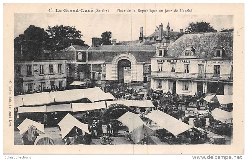 La Grand Lucé       72           Marché.  Place De La Rpublique     (voir Scan) - Le Grand Luce