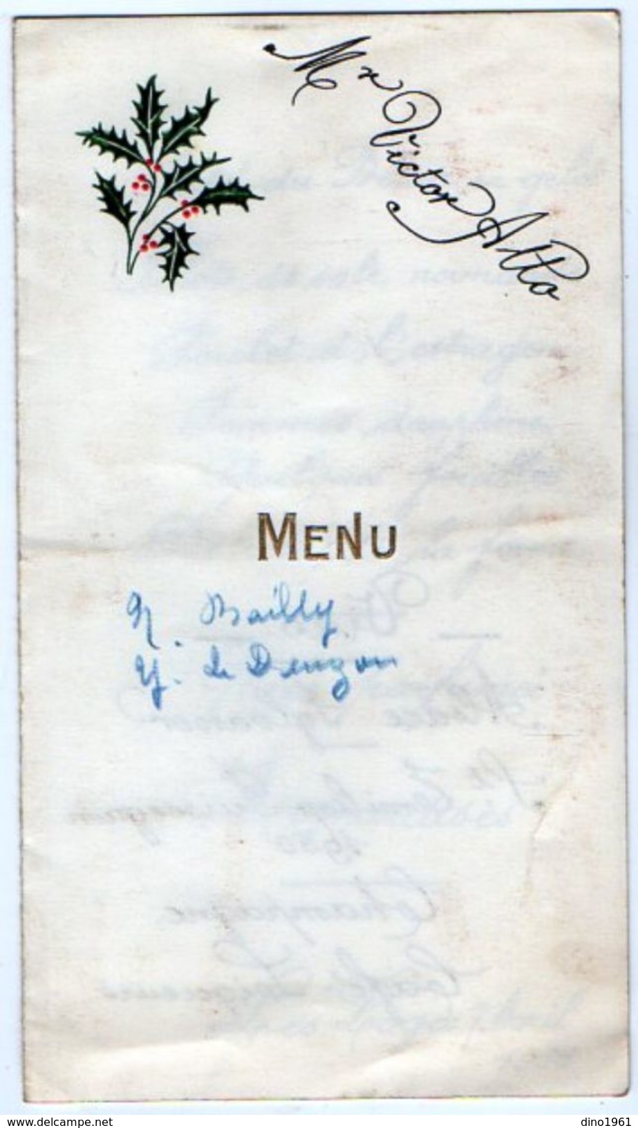 VP11.154 - LES LOGES - Ancien Menu De 1956 - Famille LE DUIGOU X ALLO - Menus