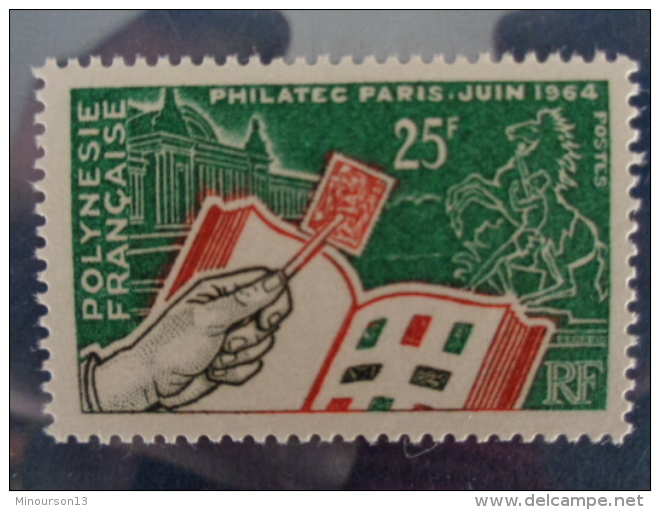 POLYNESIE 1964 Y&amp;T N° 26 ** - EXPO. PHILATELIQUE INTERN. PHILATEC A PARIS - Unused Stamps