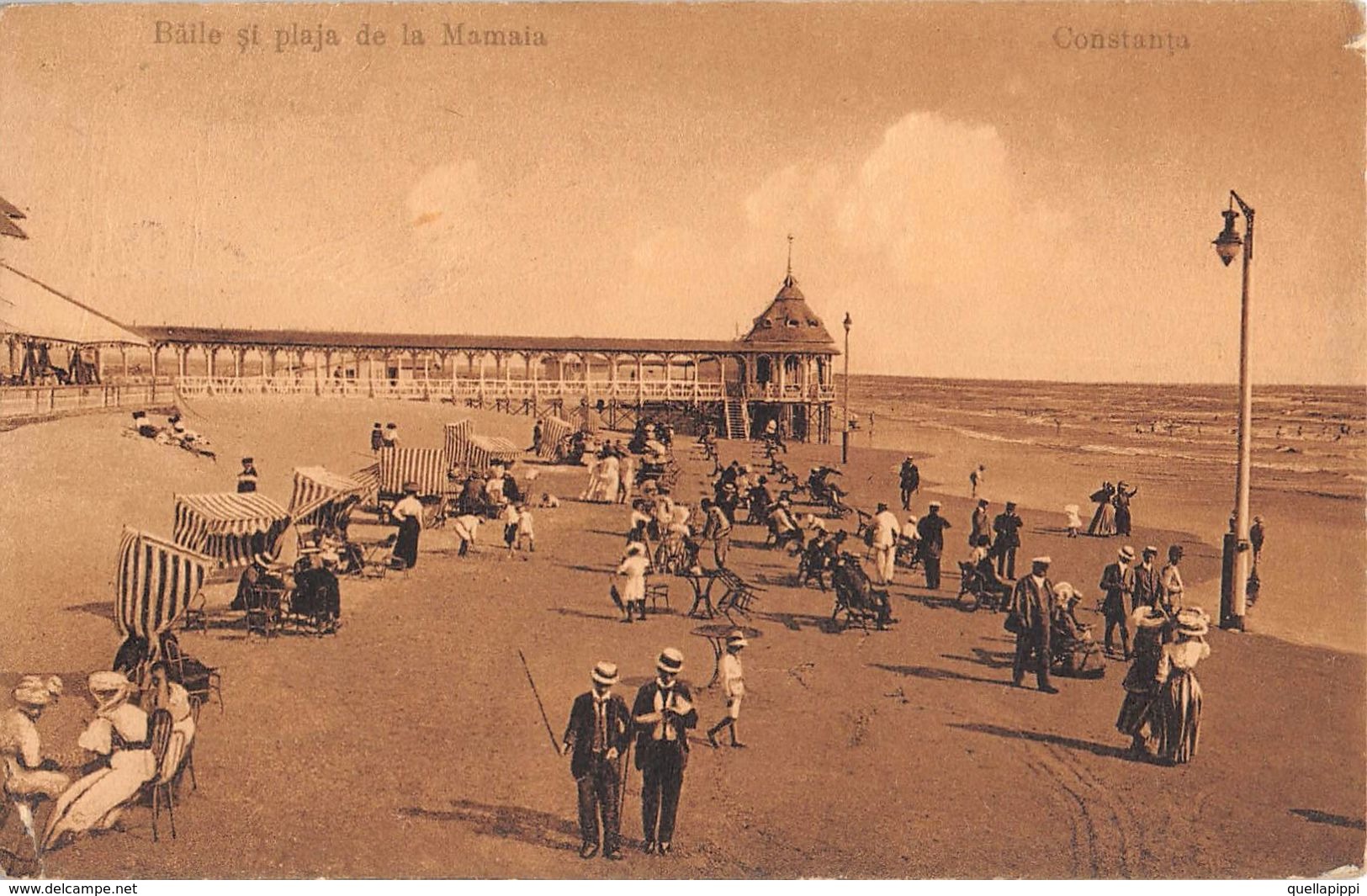 06774 "ROMANIA - BAILE SI PLAJA DE LA MAMAIA"  ANIMATA, SPIAGGIA. CART  SPED - Roemenië