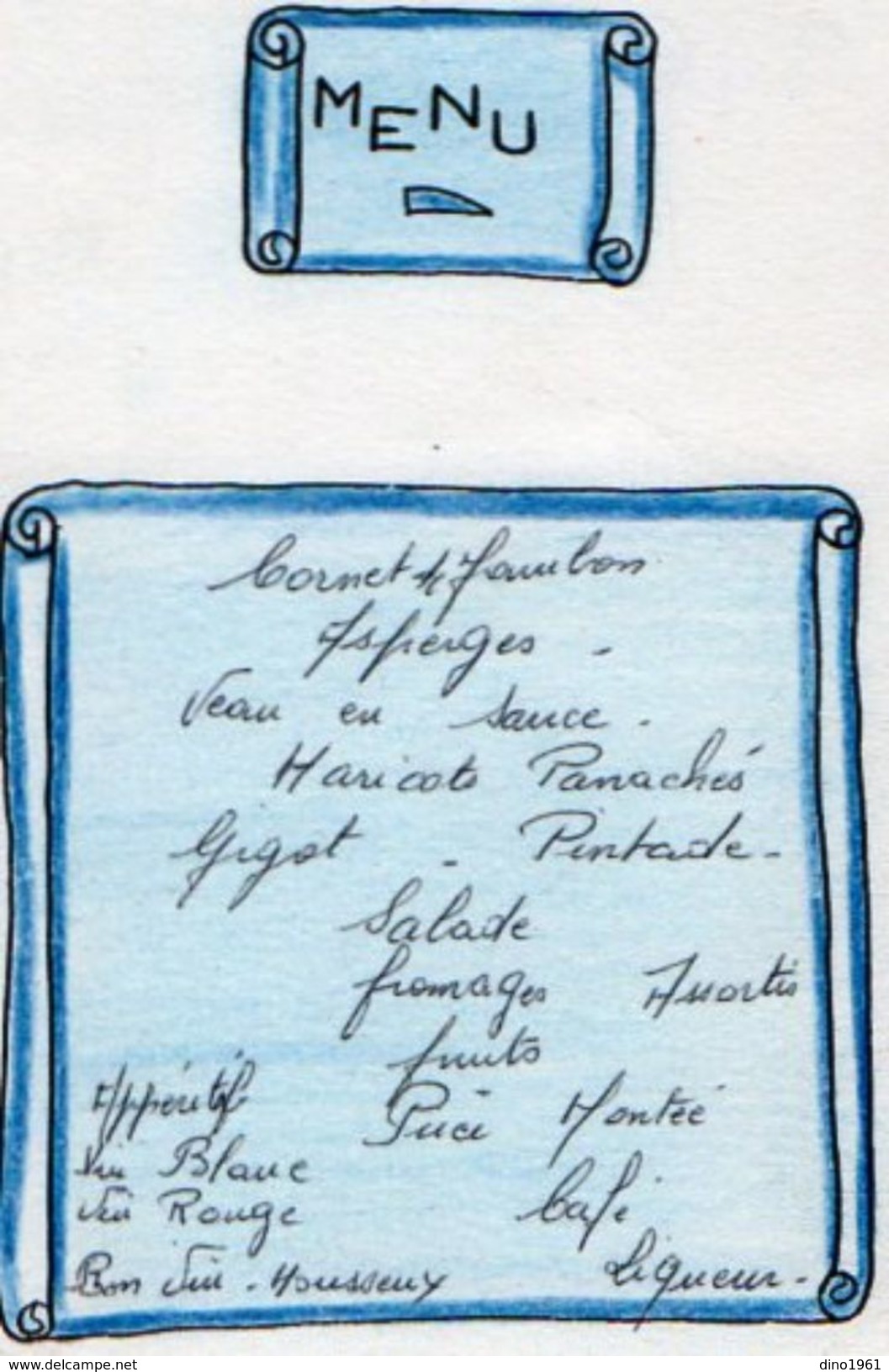 VP11.163 - Ancien Menu De 1965 - Baptème  Daniel ( Famille ALLO X LE DUIGOU ) - Menu