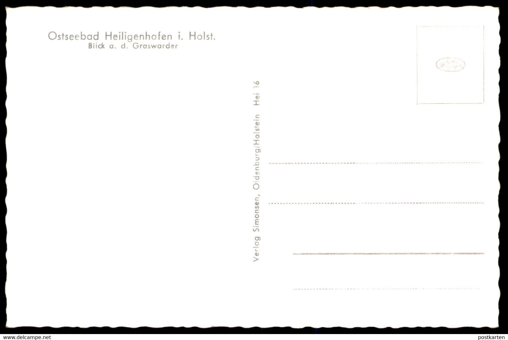 ÄLTERE POSTKARTE OSTSEEBAD HEILIGENHAFEN I. HOLST. BLICK A. D. GRASWARDER Postcard AK Cpa Ansichtskarte - Heiligenhafen