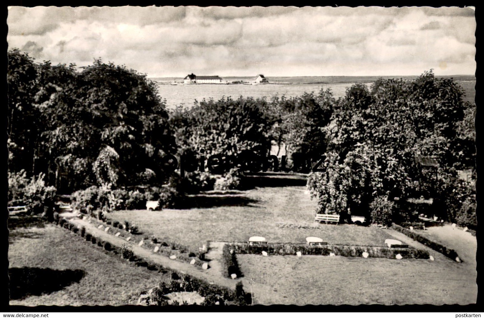 ÄLTERE POSTKARTE OSTSEEBAD HEILIGENHAFEN IN HOLSTEIN BLICK VOM KURHAUS AUF PARK UND SEE Postcard AK Cpa Ansichtskarte - Heiligenhafen