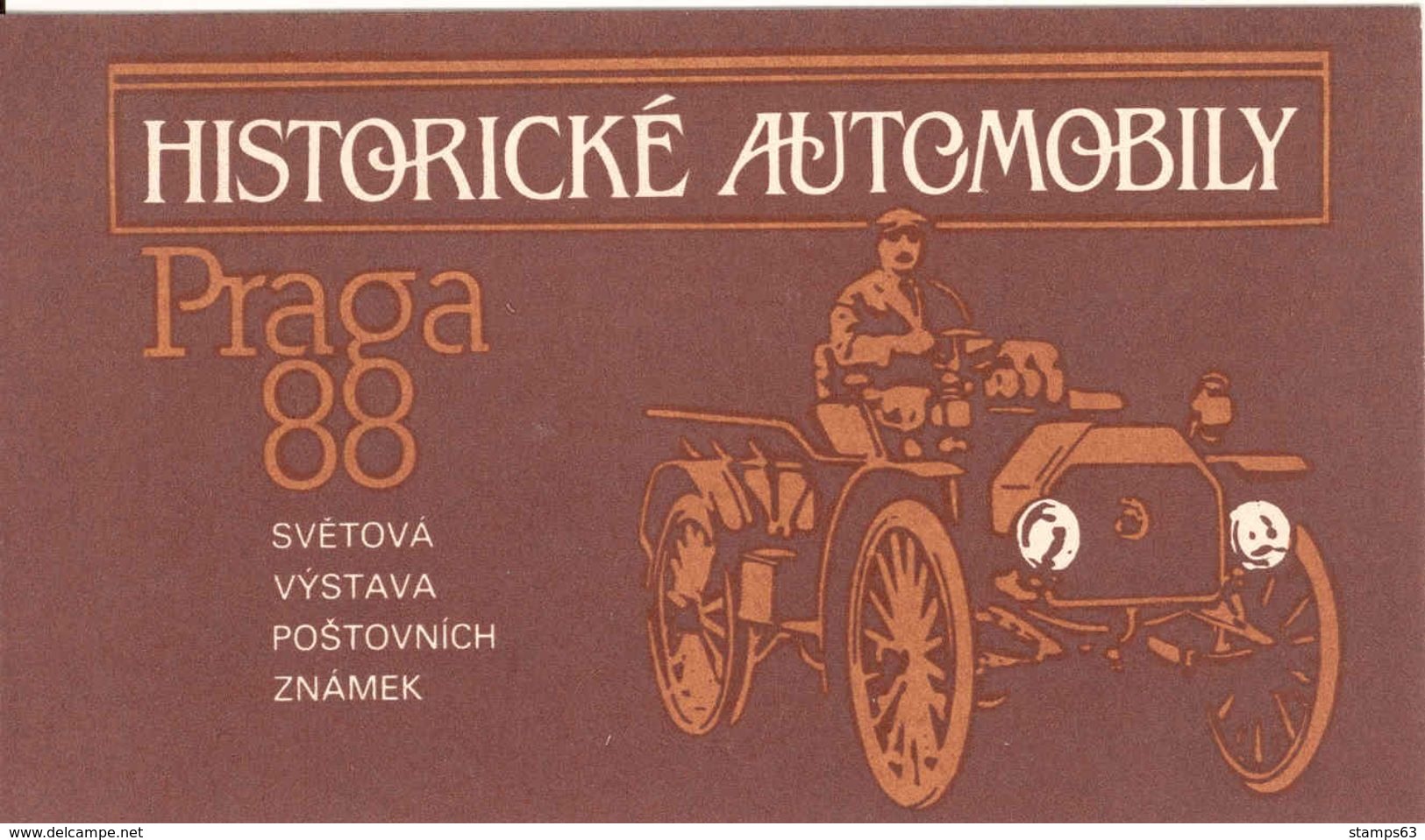 CSSR - CZECHOSLOVAKIA, 1988, Booklet 18, Praga, Historic Automobiles - Sonstige & Ohne Zuordnung