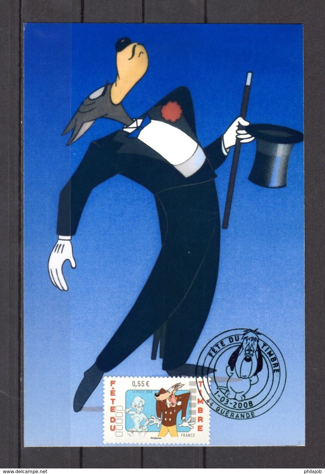 FRANCE 2008 : " TEX AVERY / DROOPY / LE LOUP ET LA GIRL " Sur Carte Maximum Souple. N° YT 4151. Parfait état. CM - Comics