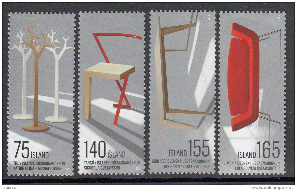 Iceland 2010 MNH Scott #1185-#1188 Set Of 4 Furniture Design - Unused Stamps