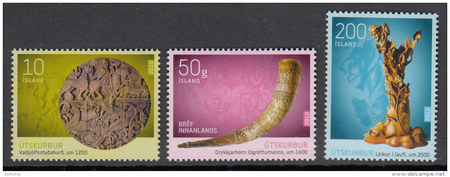Iceland 2010 MNH Scott #1189-#1191 Set Of 3 Woodcarvings - Unused Stamps