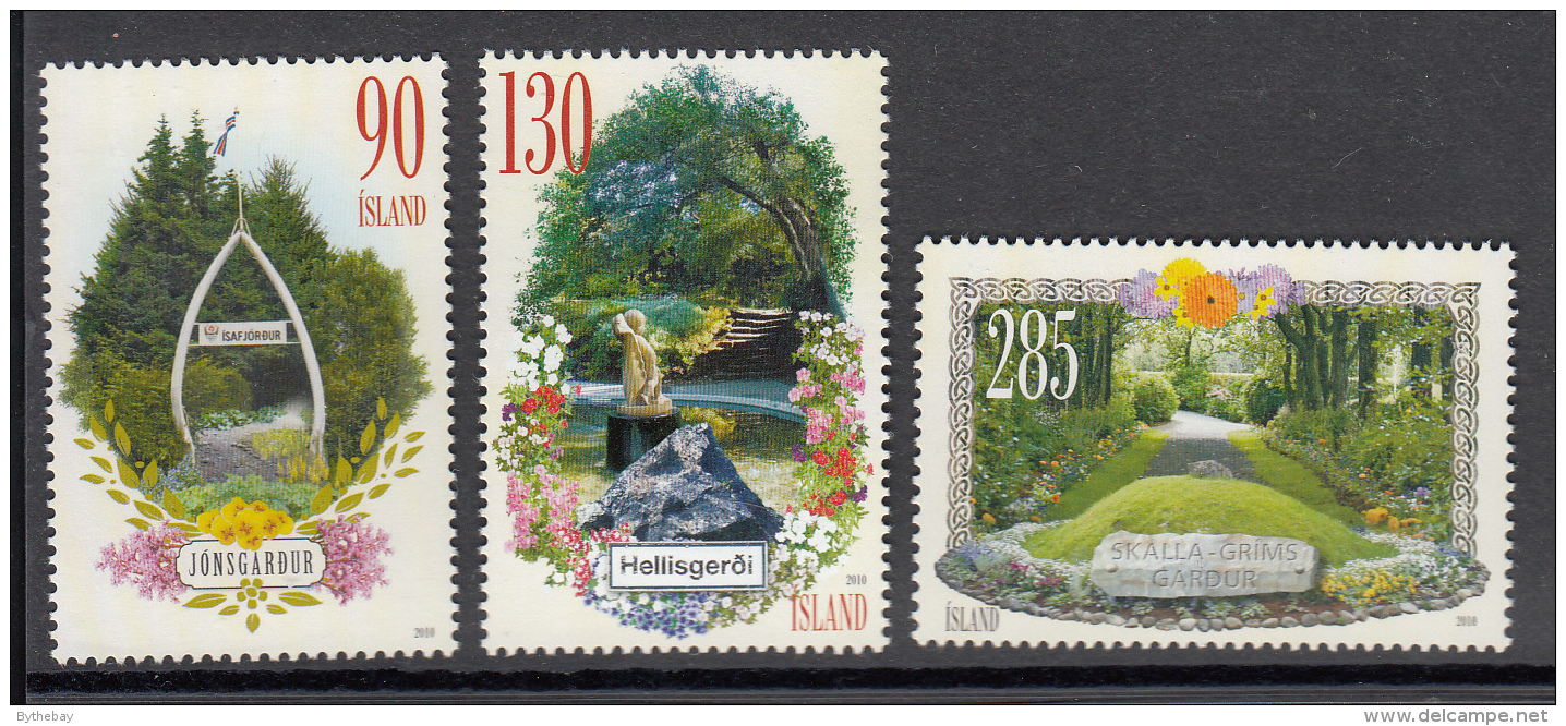 Iceland 2010 MNH Scott #1200-#1202 Set Of 3 Garden Parks - Unused Stamps