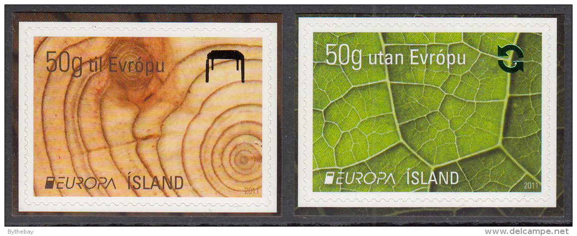 Iceland 2011 MNH Scott #1232-#1233 Set Of 2 Booklet Singles Trees EUROPA - Nuovi