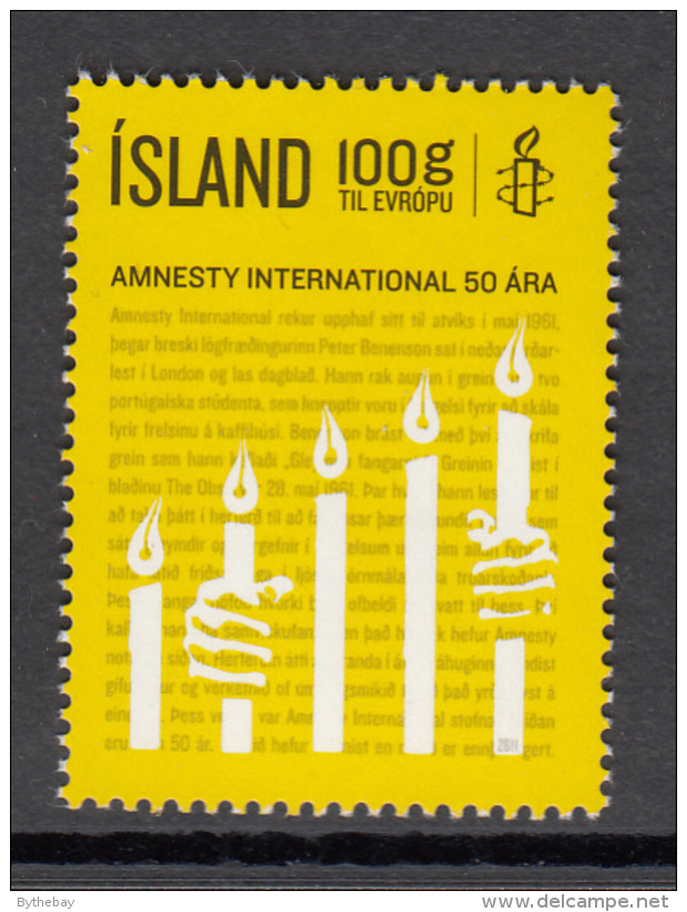 Iceland 2011 MNH Scott #1243 Amnesty Internationl 50 Years - Neufs