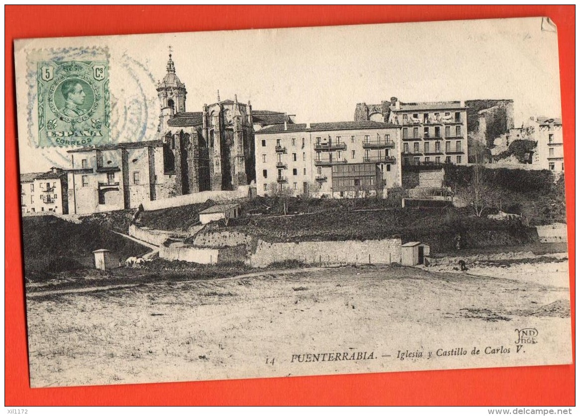 MIG-29 Hondarribia Fuenterrabía . Iglesia Y CAstillo De Carlos V. Cachet Frontal. - Autres & Non Classés