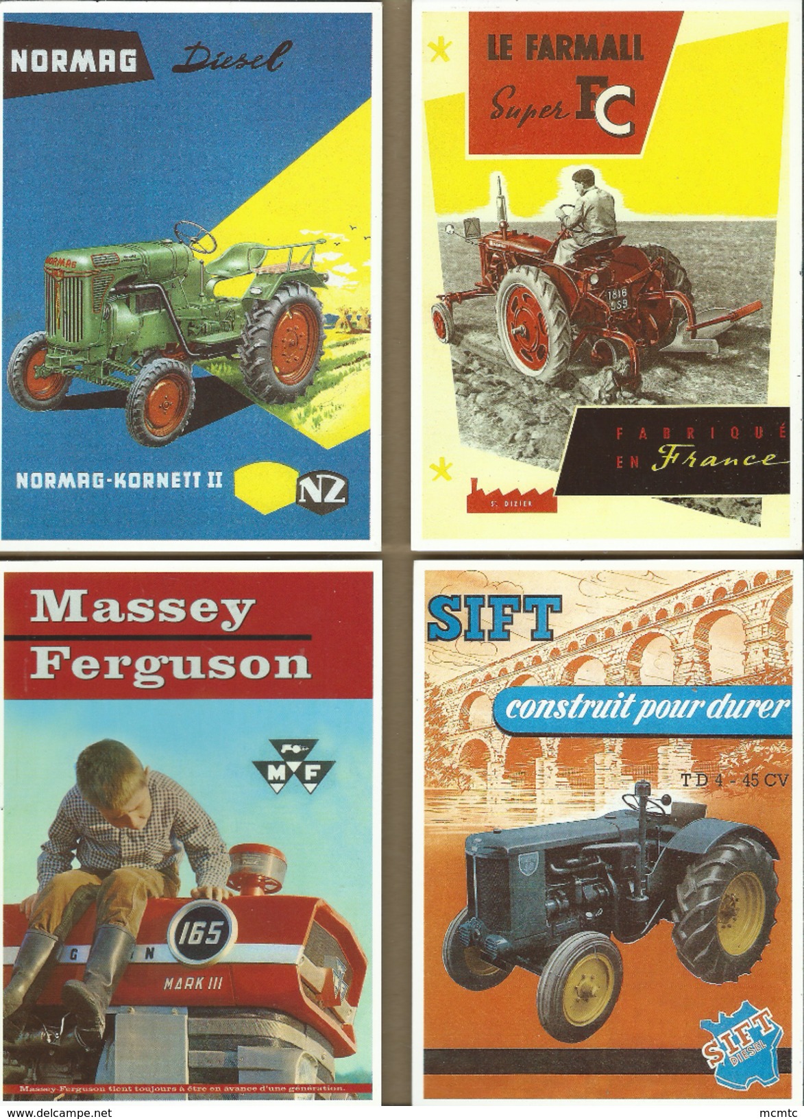 27 cartes Modernes -  Tracteurs anciens agricole   - Tracteur ancien agricole -