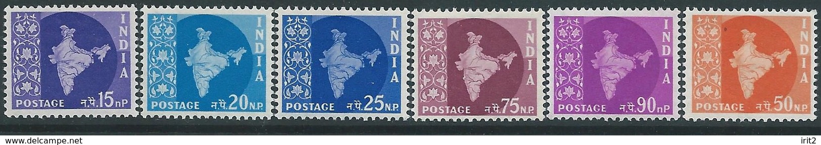 INDIA 1958 Mappa Di India SET MNH - Nuevos