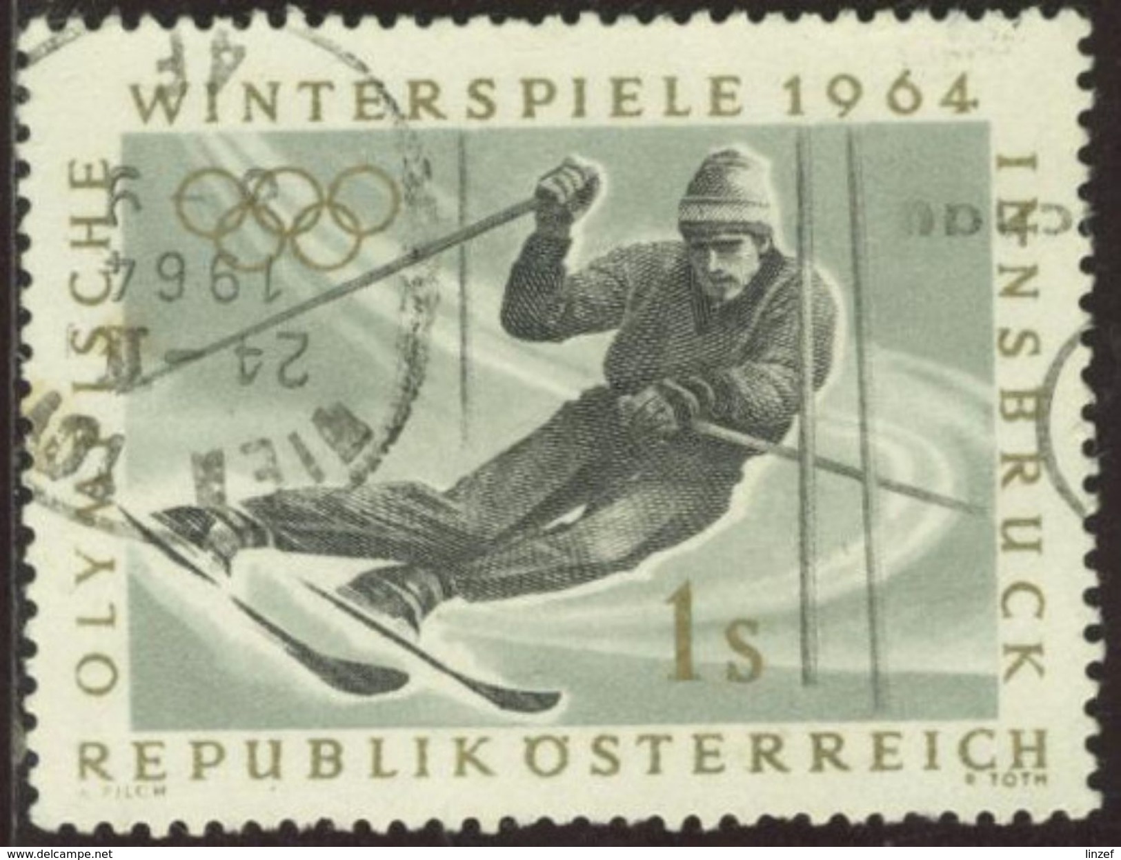 Autriche 1963 Yv. N°974 - JO D'Innsbruck - 1s Slalom - Oblitéré - Otros & Sin Clasificación