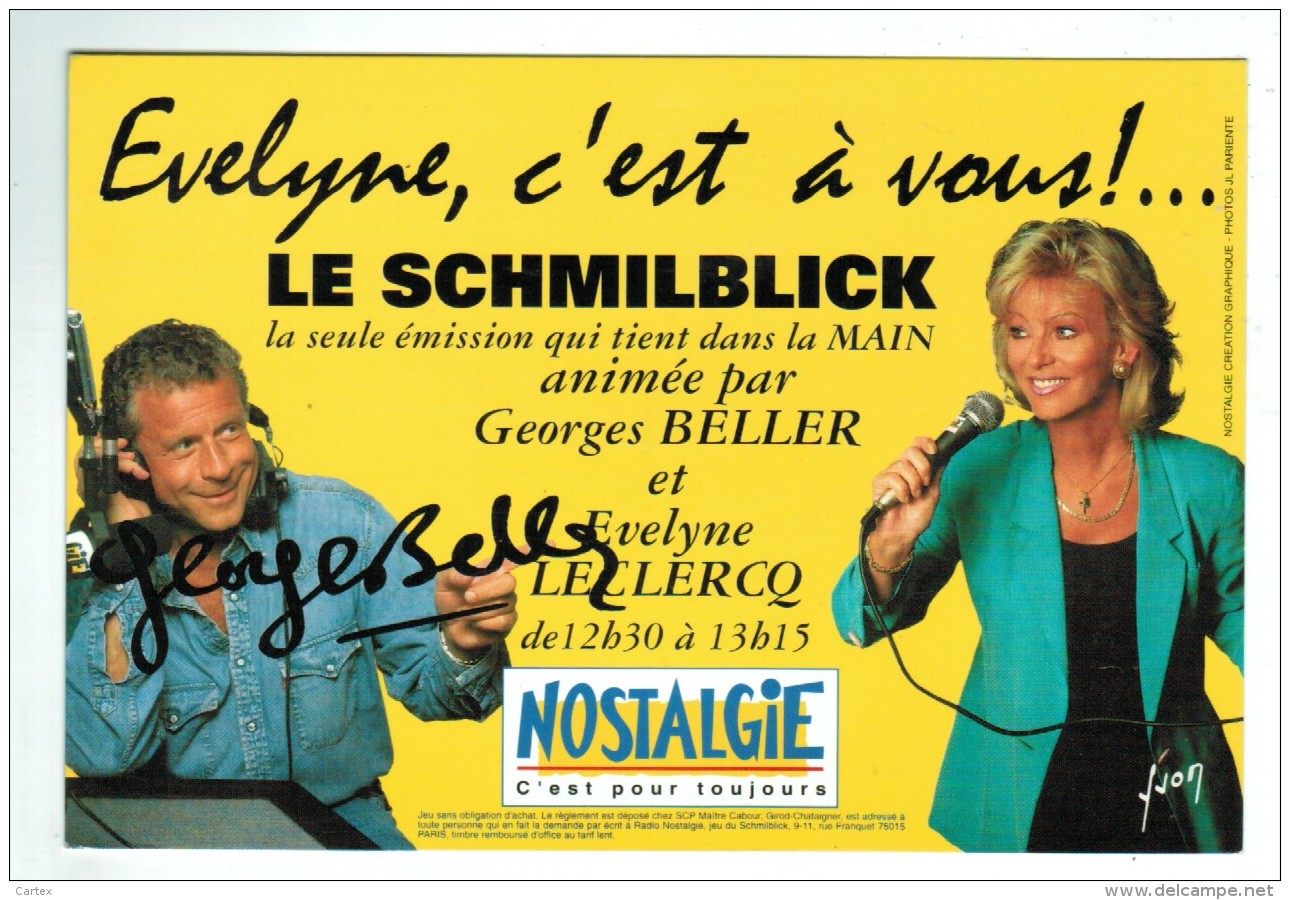 18697 Cpm  Evelyne LECLERS Et Georges BELLER  , Le SCHMILBLICK Sur Radio Nostagie  ! - Other & Unclassified