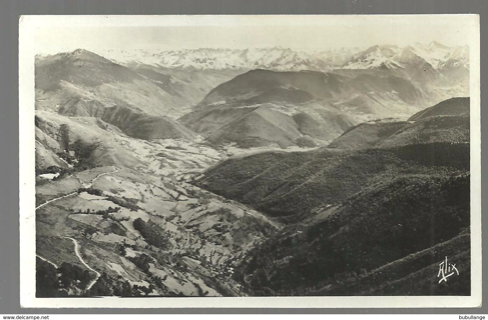 CPA 1939 Bagnères De Bigorre, Route Du Col D'Aspin, Vue Sur La Vallée D'Aure,édit Alix - Bagneres De Bigorre