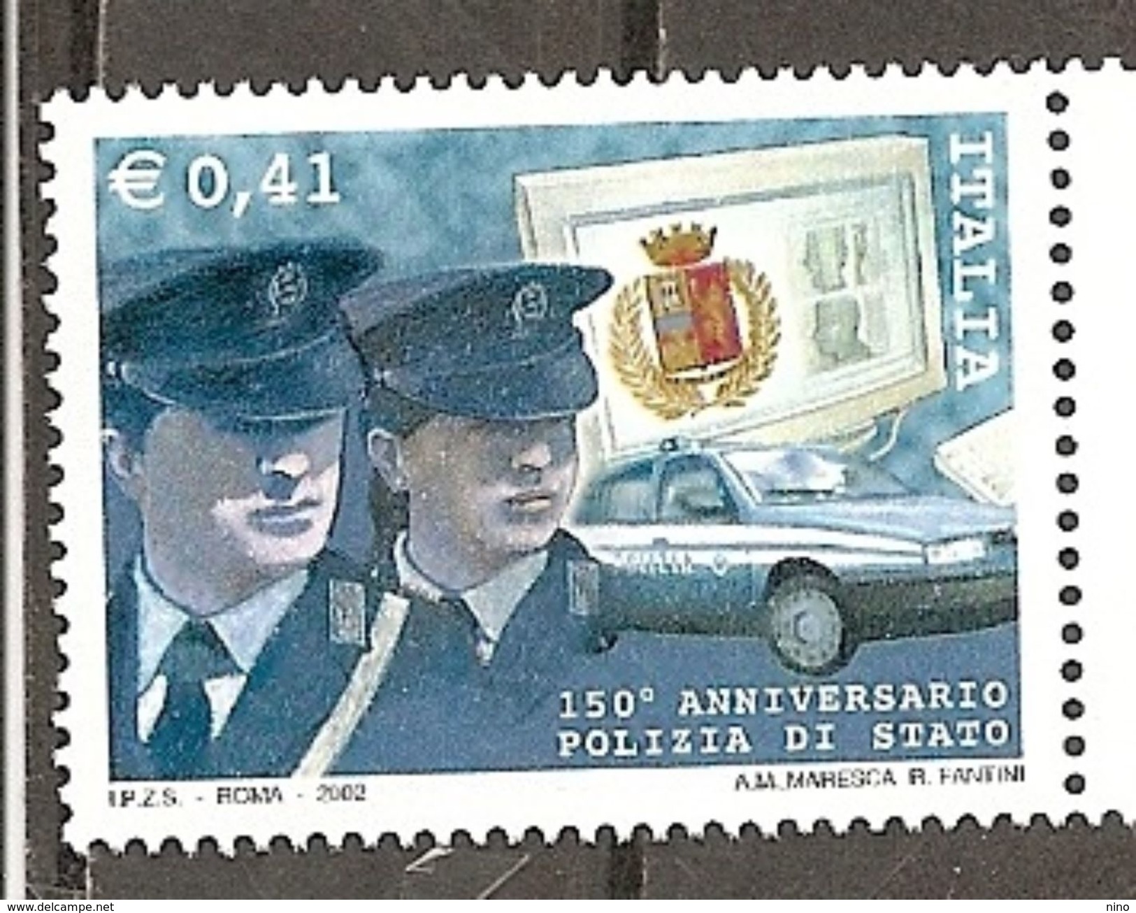 Italy. Scott # 2485 MNH. State Police 150th. Anniv. 2002 - 2001-10:  Nuovi