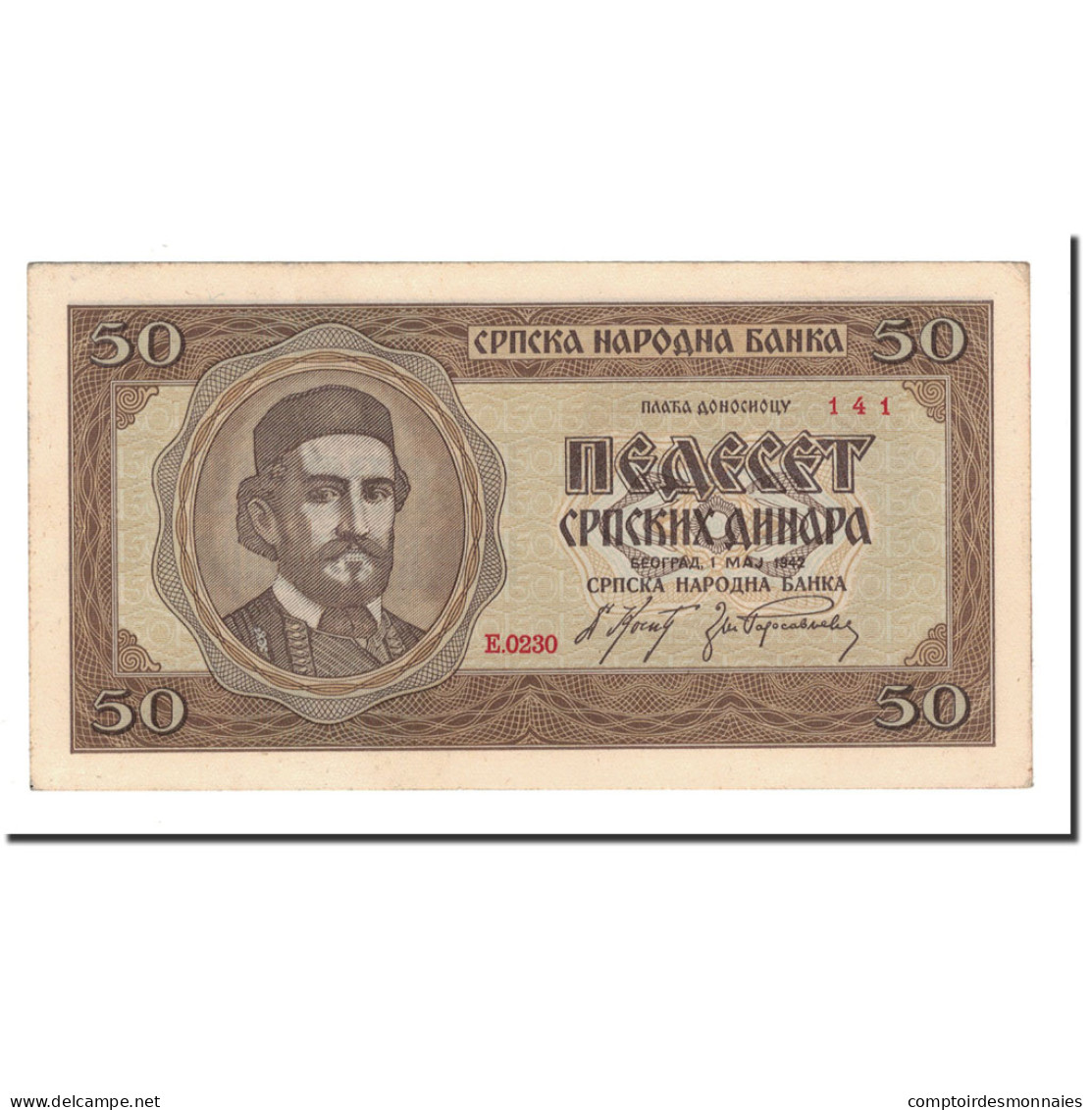 Billet, Serbie, 50 Dinara, 1942, 1942-05-01, KM:29, SPL - Serbien