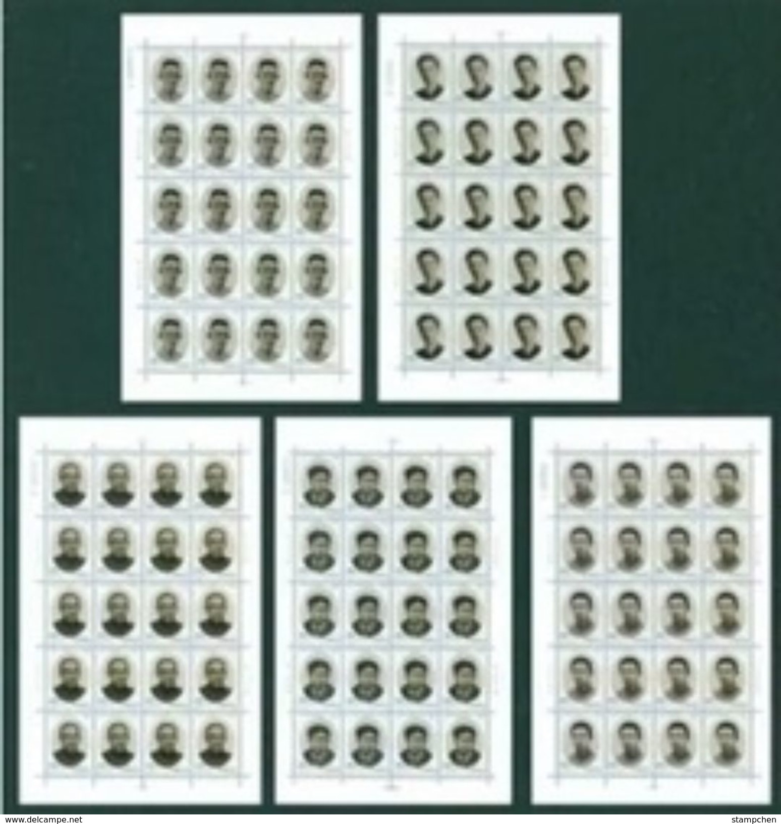 China 2001-11 Early Leaders Of The Communist Party Stamps Sheets Famous Chinese - Blocks & Sheetlets