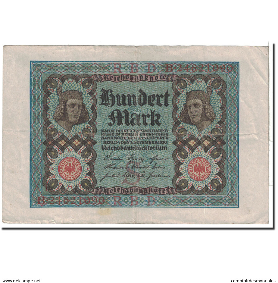 Billet, Allemagne, 100 Mark, 1920, 1920-11-01, KM:69b, TB - 100 Mark