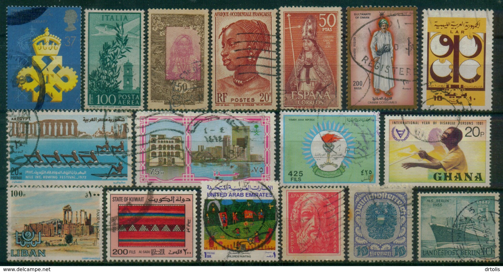 46 STAMP FROM 46 COUNTRY / VF USED - Collections (without Album)