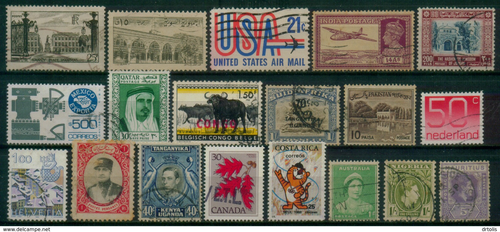 46 STAMP FROM 46 COUNTRY / VF USED - Collections (without Album)