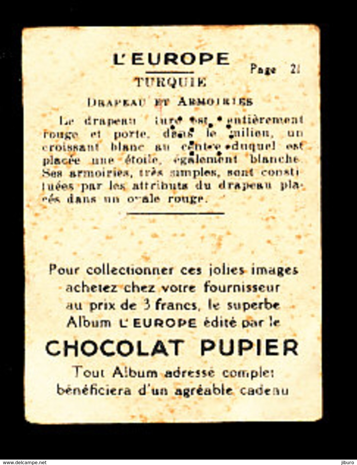 Chromo Chocolat Pupier / Turquie Drapeau  IM 138/24-M - Other & Unclassified