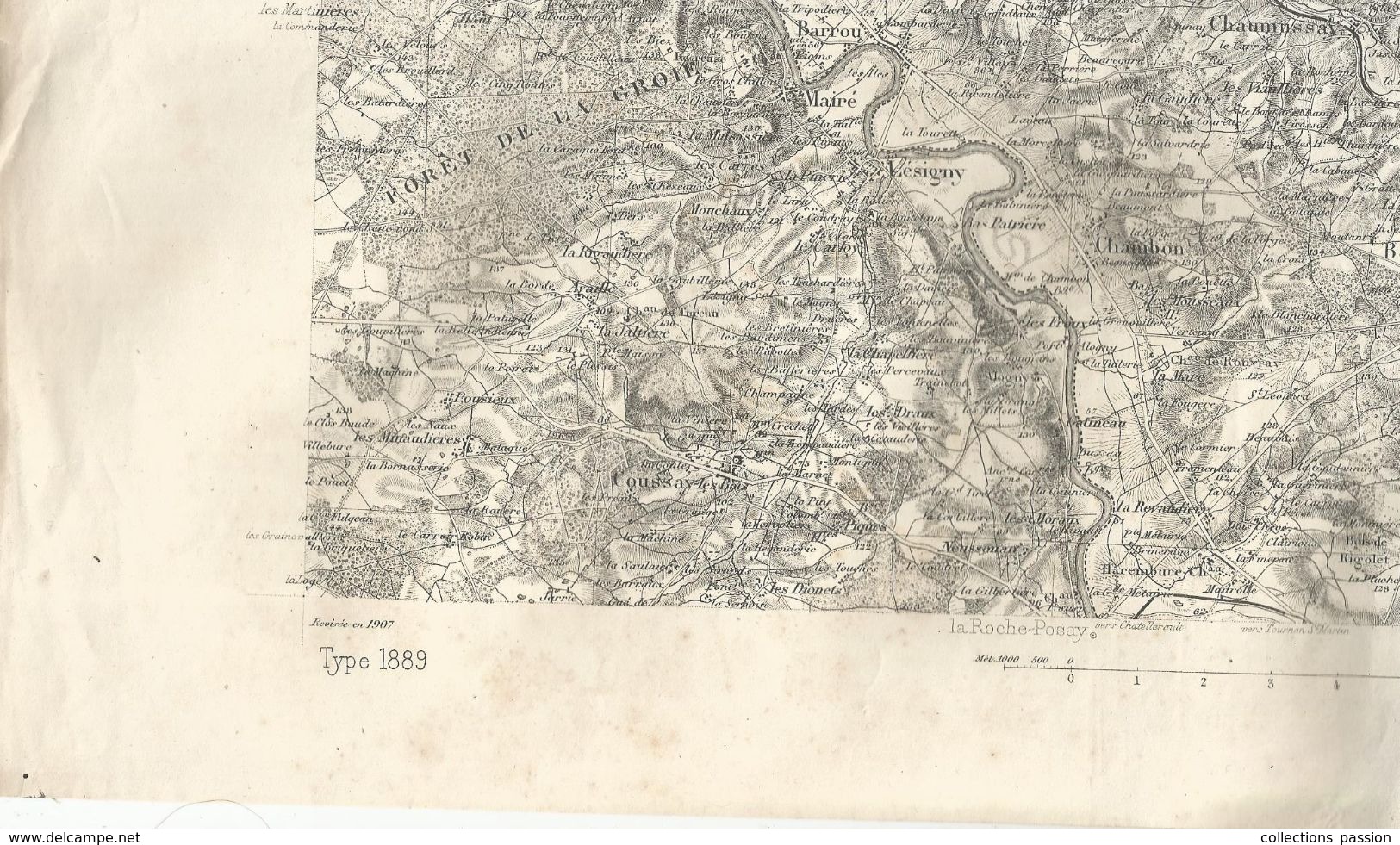 Carte Topographique , Chatellerault , Type 1889 , Révisée En 1907 , N° 132 , 5/2 , Bon état , 4 Scans, Frais Fr : 1.95 E - Cartes Topographiques