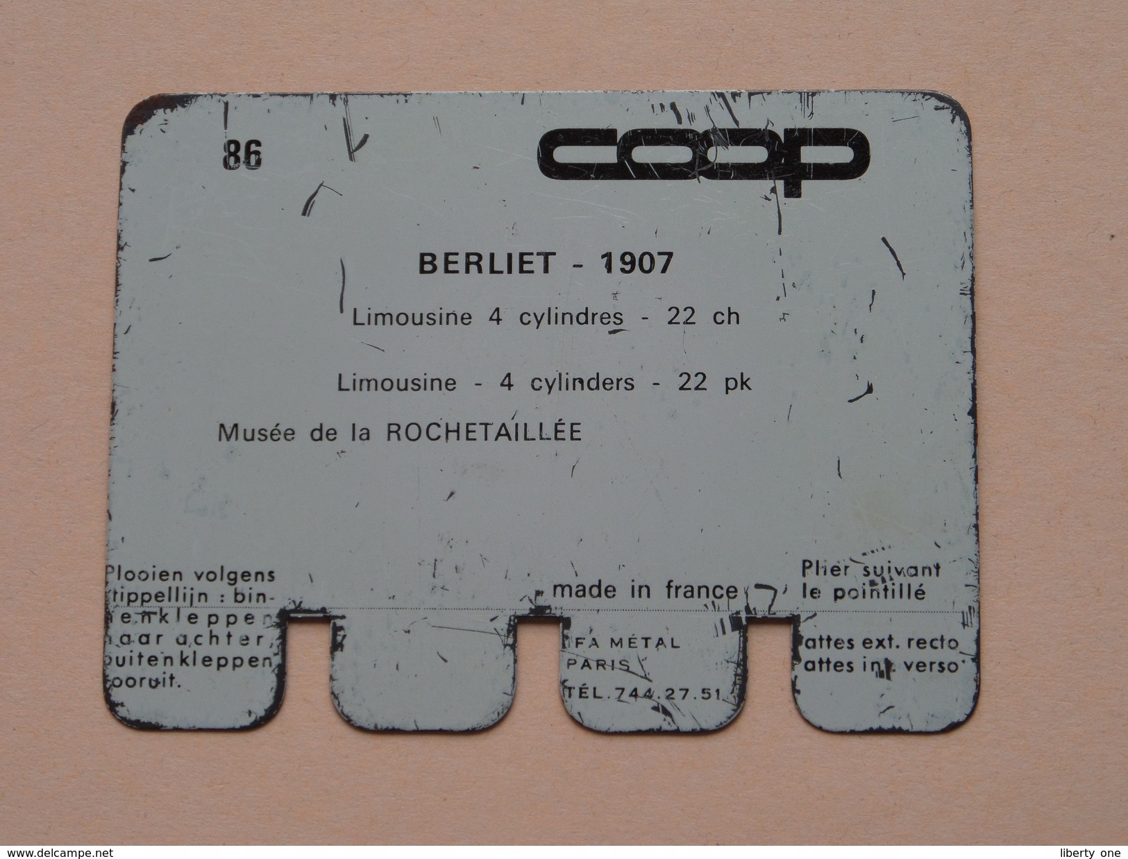 BERLIET 1907 - Coll. N° 86 NL/FR ( Plaquette C O O P - Voir Photo - IFA Metal Paris ) ! - Tin Signs (after1960)