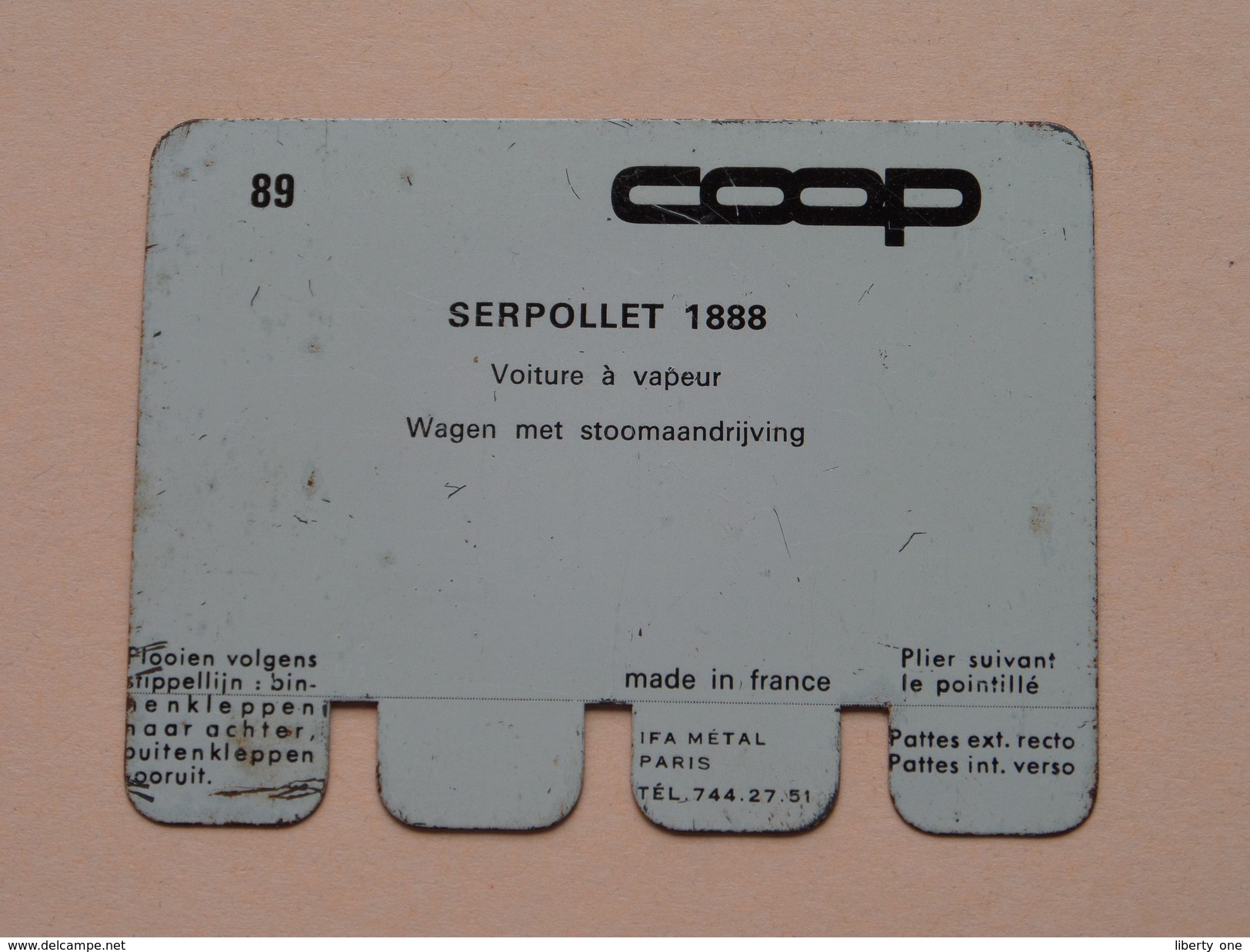 SERPOLLET 1888 - Coll. N° 89 NL/FR ( Plaquette C O O P - Voir Photo - IFA Metal Paris ) ! - Blechschilder (ab 1960)