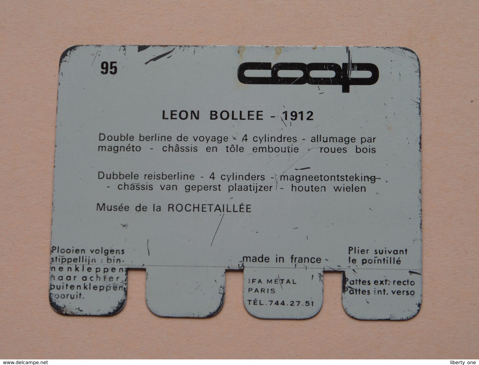 LEON BOLLEE 1912 - Coll. N° 95 NL/FR ( Plaquette C O O P - Voir Photo - IFA Metal Paris ) ! - Tin Signs (vanaf 1961)