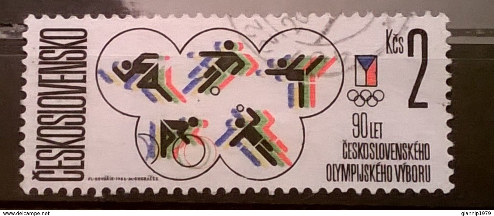 FRANCOBOLLI STAMPS CECOSLOVACCHIA CESKOSLOVENSKO 1986 90° ANNIVERSARIO GIOCHI OLIMPICI - Gebraucht