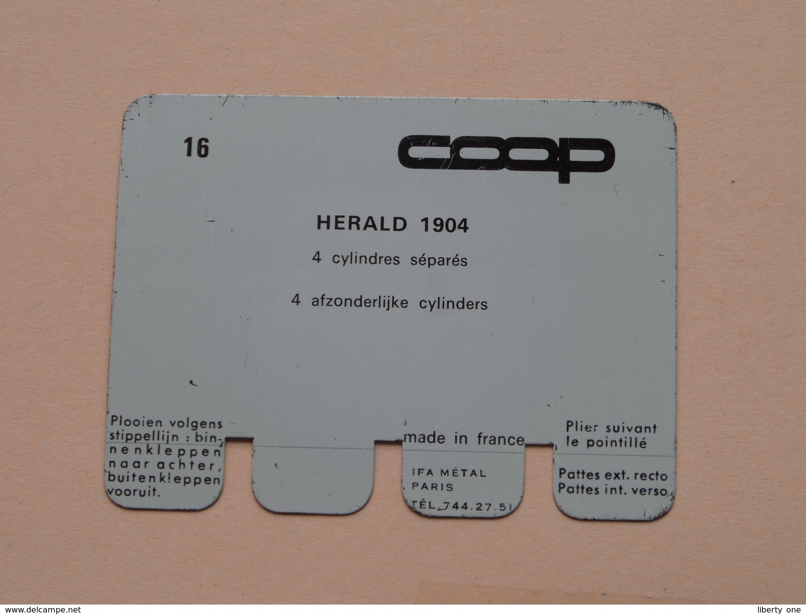 HERALD 1904 - Coll. N° 16 NL/FR ( Plaquette C O O P - Voir Photo - IFA Metal Paris ) ! - Plaques En Tôle (après 1960)