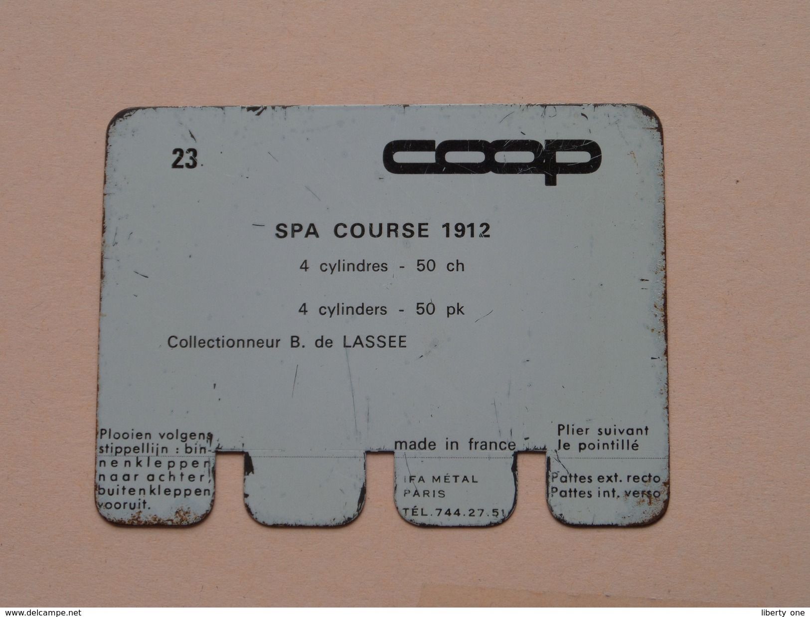 SPA COURSE 1912 - Coll. N° 23 NL/FR ( Plaquette C O O P - Voir Photo - IFA Metal Paris ) ! - Plaques En Tôle (après 1960)