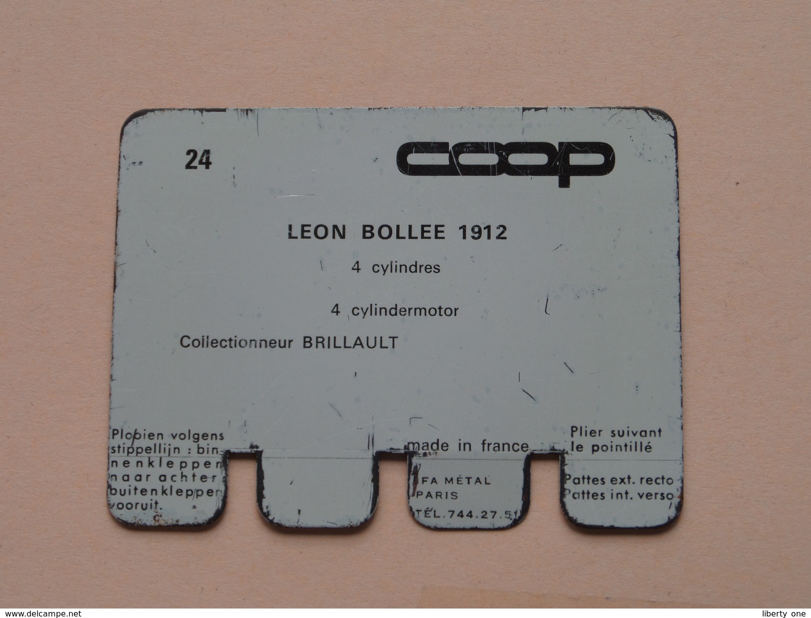 LEON BOLLEE 1912 - Coll. N° 24 NL/FR ( Plaquette C O O P - Voir Photo - IFA Metal Paris ) ! - Plaques En Tôle (après 1960)