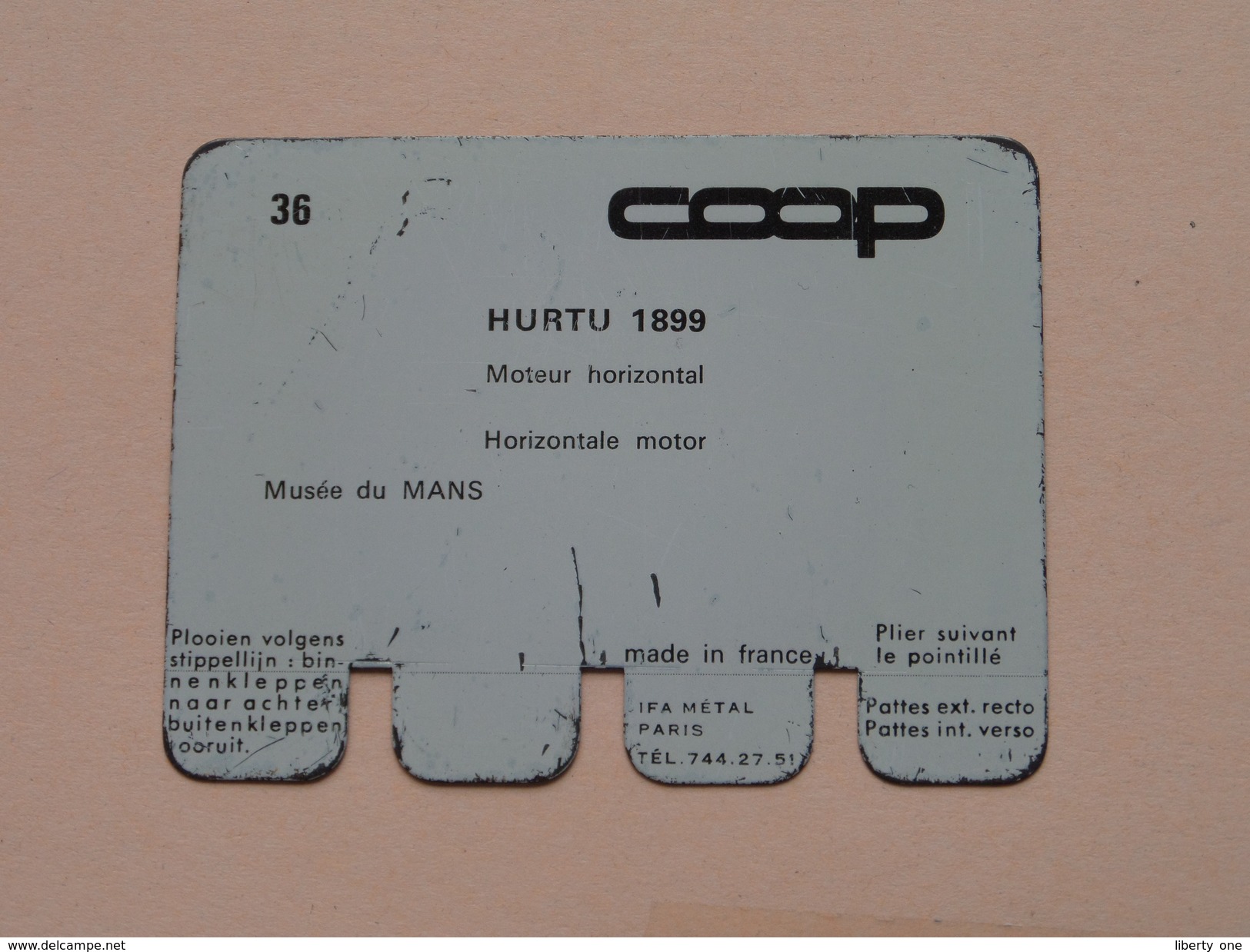 HURTU 1899 - Coll. N° 36 NL/FR ( Plaquette C O O P - Voir Photo - IFA Metal Paris ) ! - Plaques En Tôle (après 1960)