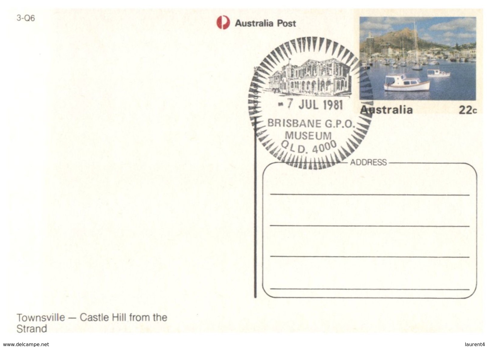 (555) Australia - (pre-paid Stamp Postcard With Special Postmark At Back) - QLD - Townsville - Townsville