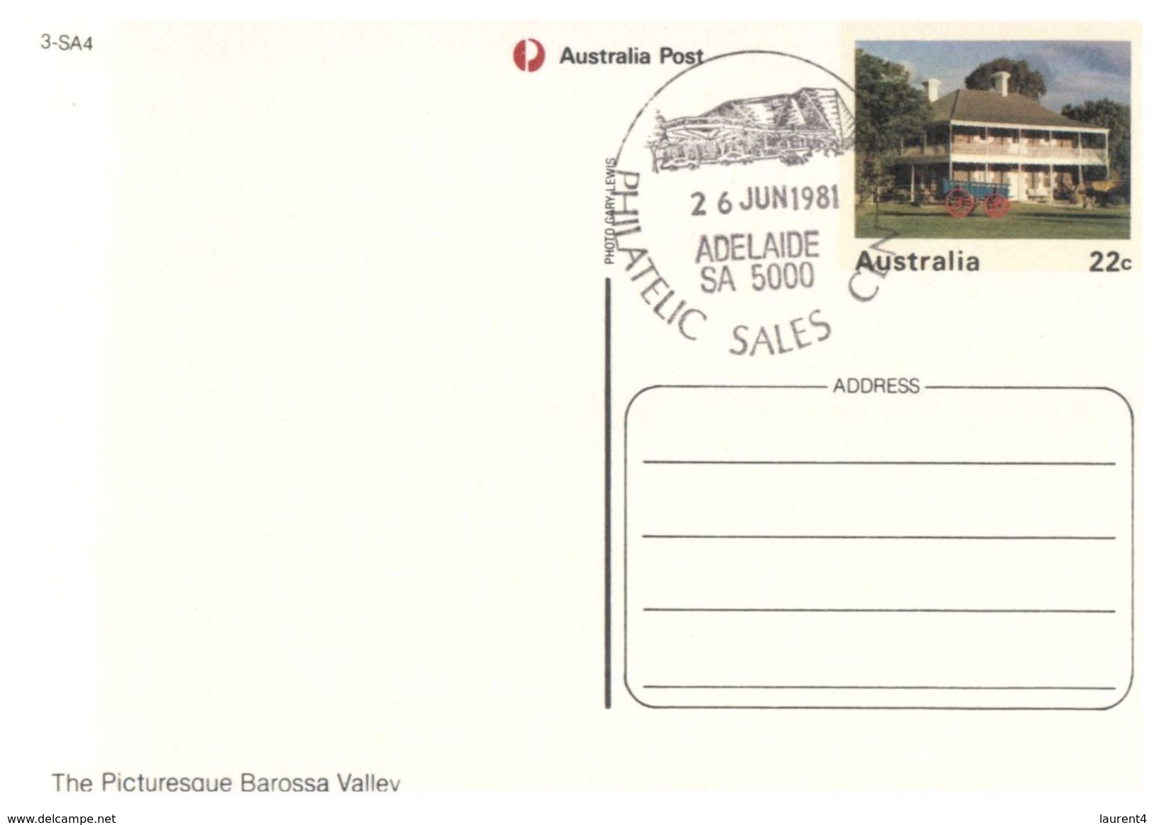 (555) Australia - (pre-paid Stamp Postcard With Special Postmark At Back) - SA - Barossa Grappes Harvest - Barossa Valley