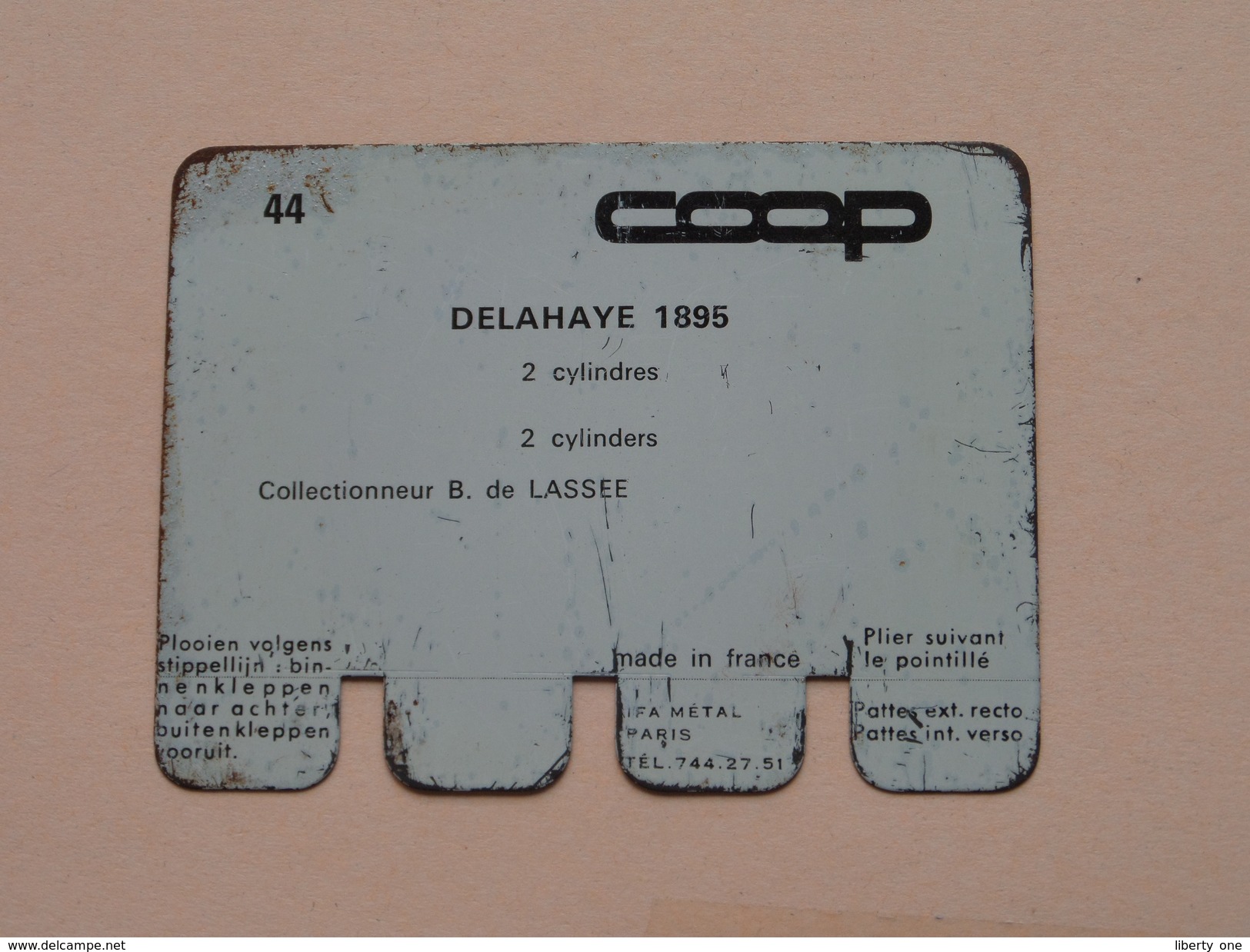 DELAHAYE 1895 - Coll. N° 44 NL/FR ( Plaquette C O O P - Voir Photo - IFA Metal Paris ) ! - Plaques En Tôle (après 1960)