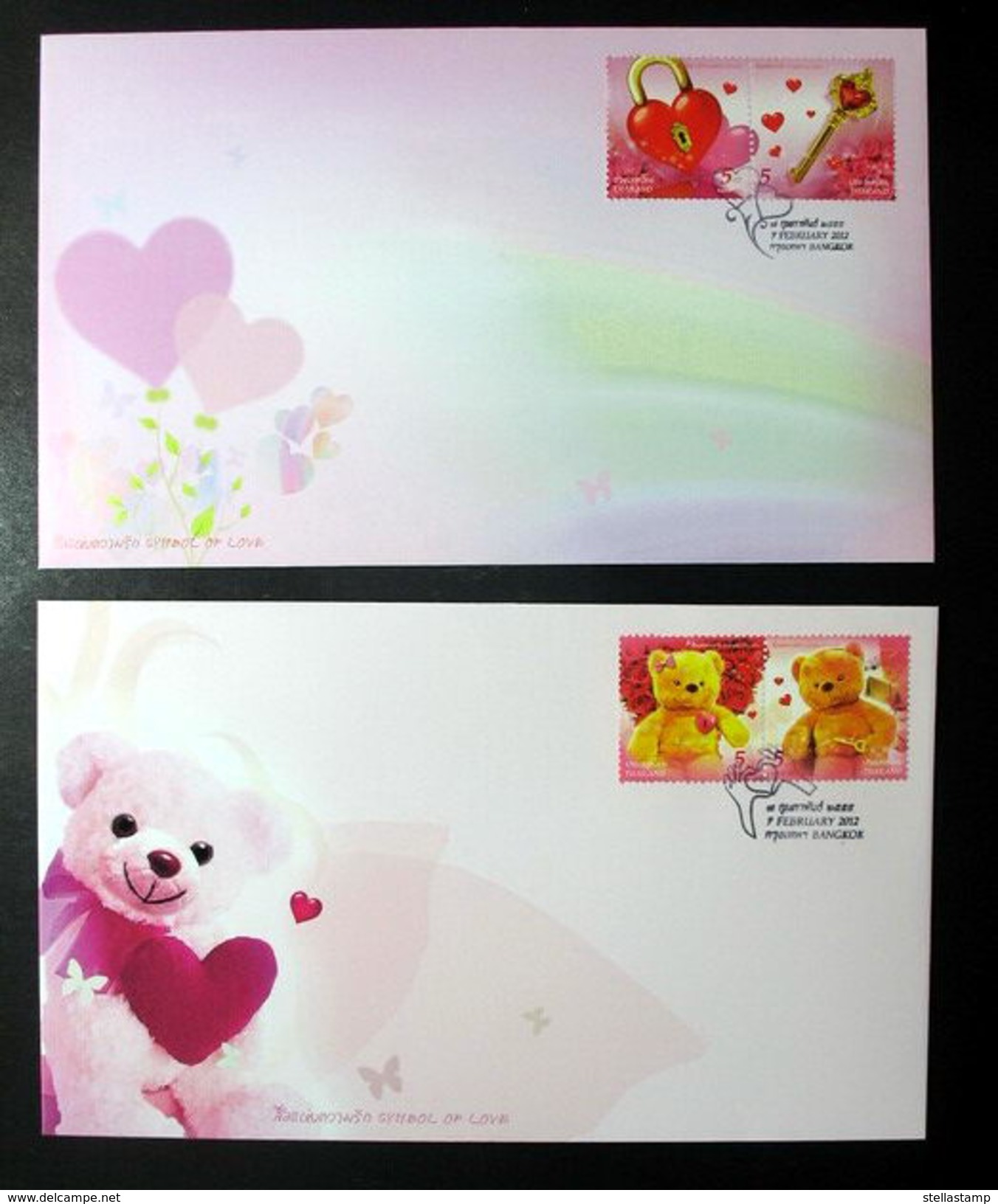 Thailand Stamp FDC 2012 Symbol Of Love - Thailand