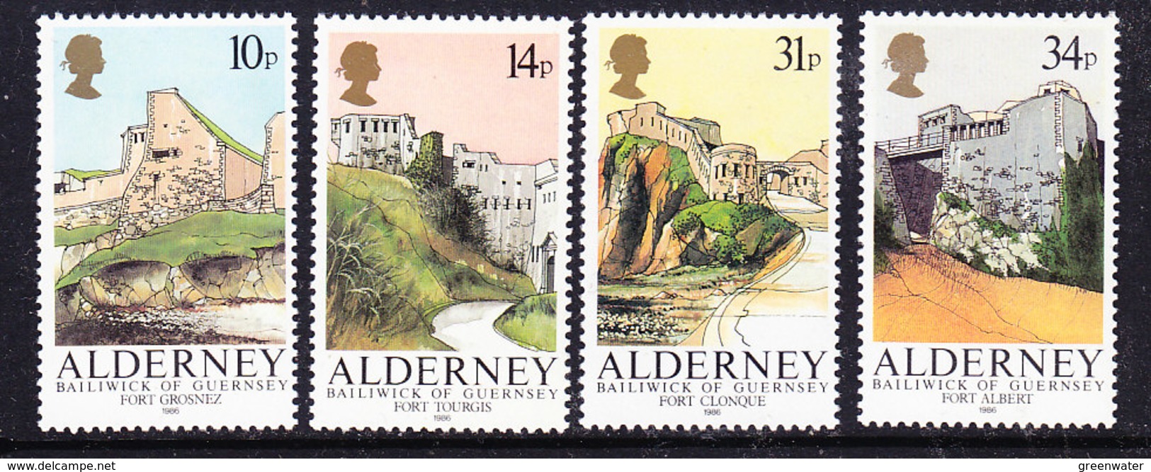 Alderney 1986 Alderney Forts 4v  ** Mnh (37001) Promotion - Alderney
