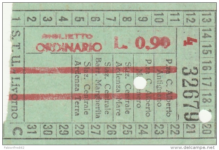 BIGLIETTO STU LIVORNO L 0,90 (UB141 - Europa