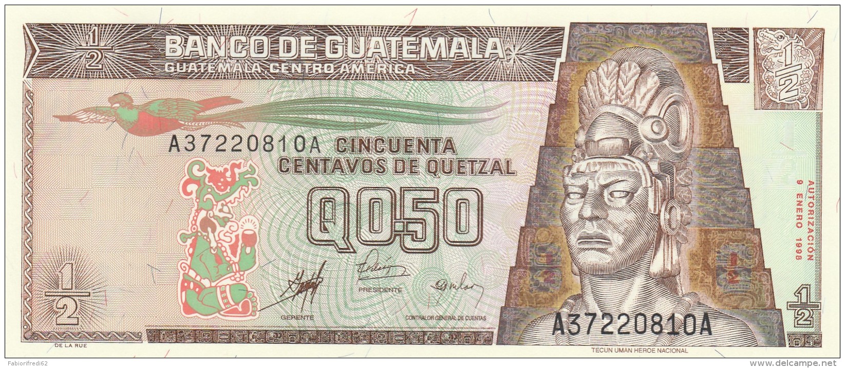 GUATEMALA 0,50 QUENTZAL -UNC - Guatemala