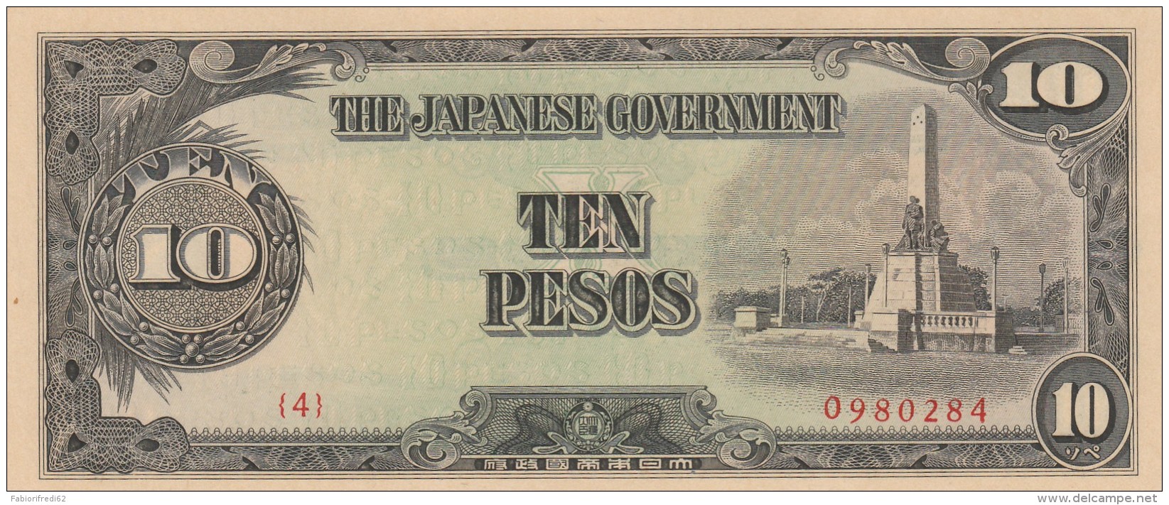 JAPANESE GOVERNEMENT 10 PESOS -UNC - Giappone