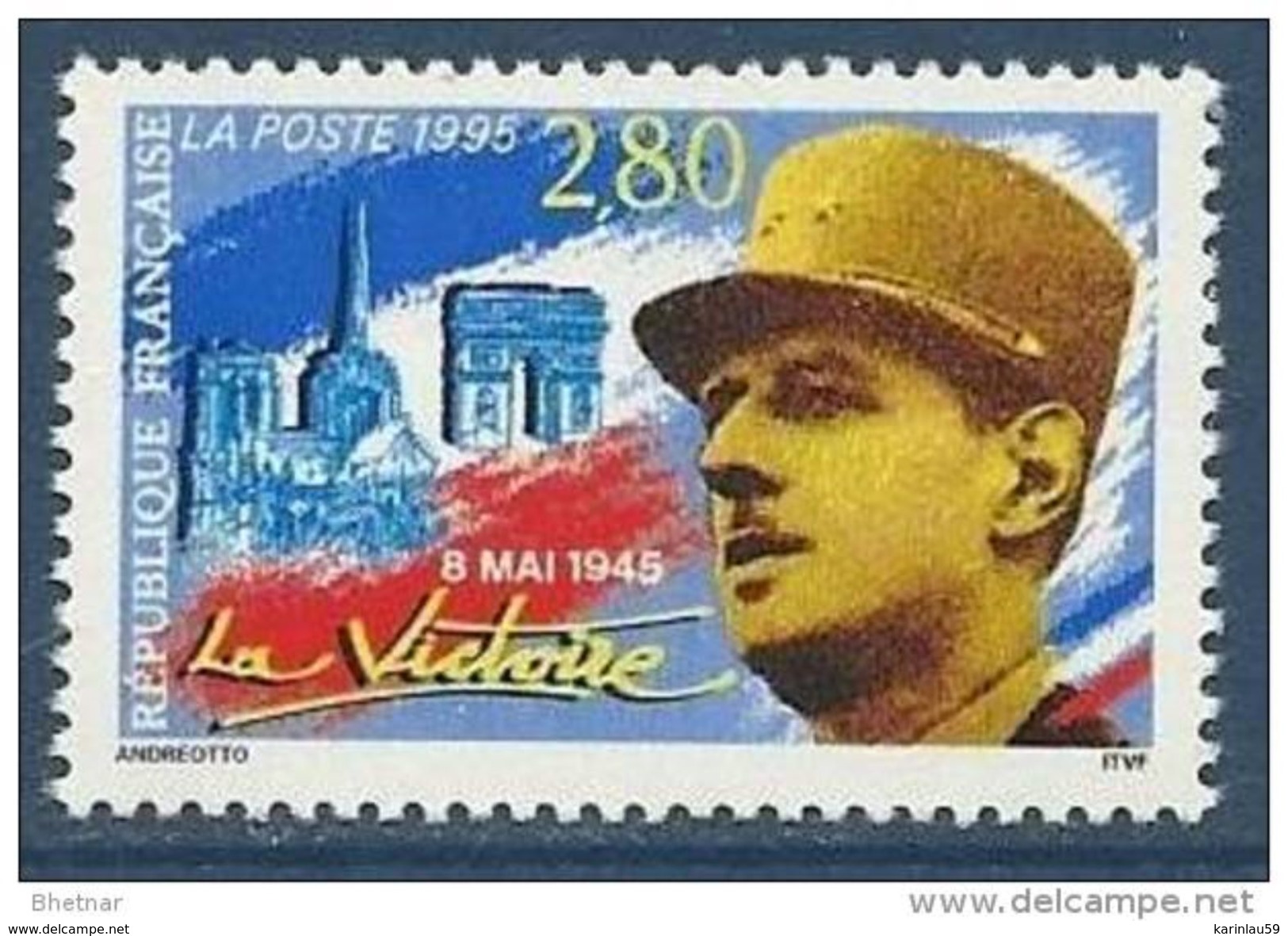Timbre FR YT 2944 " La Victoire, Gal De Gaulle " 1995 Neuf** - Unused Stamps
