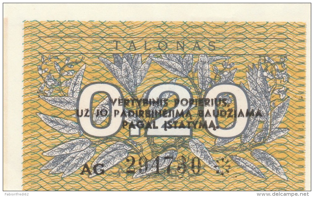 LITUANIA 0,20 TALONAS -UNC - Litouwen