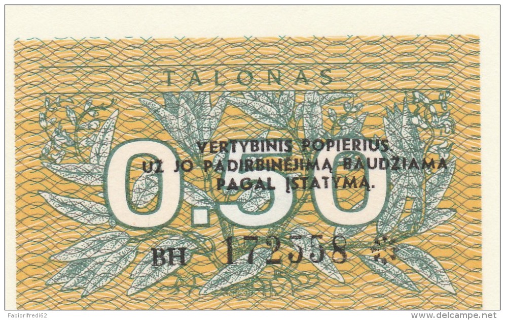 LITUANIA 0,50 TALONAS -UNC - Lithuania