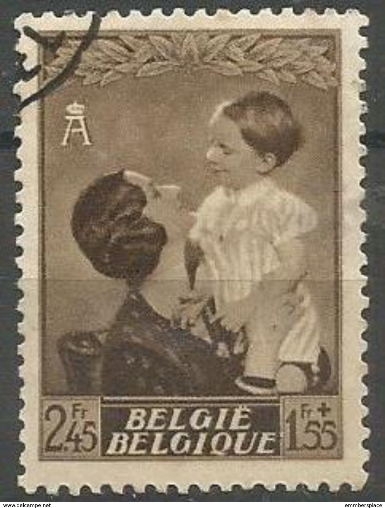 Belgium - 1937 Queen Astrid & Prince 2.45f+1.55f Used    SG 794  Sc B196 - Used Stamps