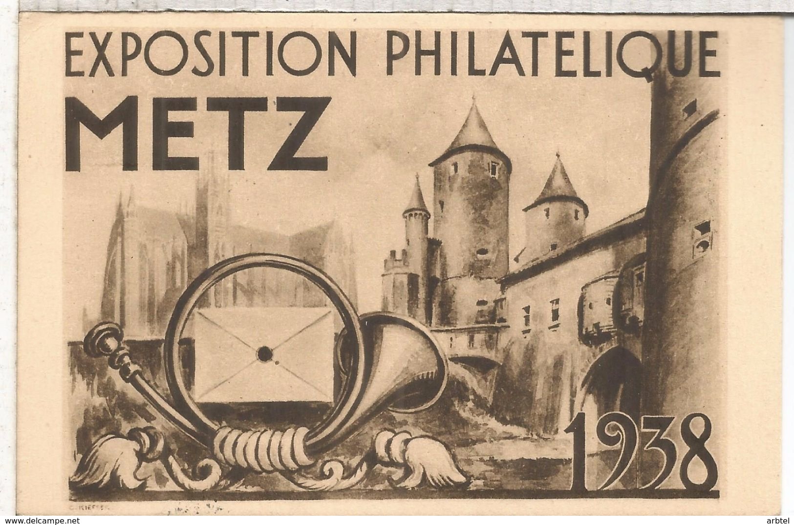 FRANCIA 1938 METZ EXPOSICION FILATELICA - Cartas & Documentos